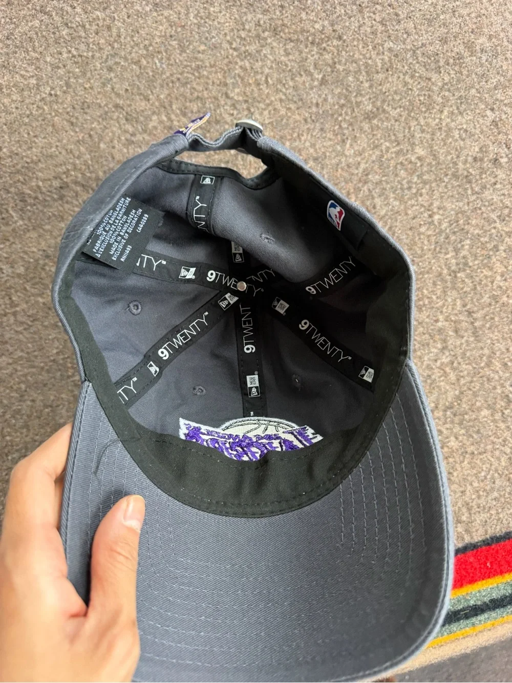 Gray Lakers Dad Cap with Embroidered Logo